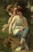 Guillaume Seignac Cupid Adoring A Young Maiden oil painting